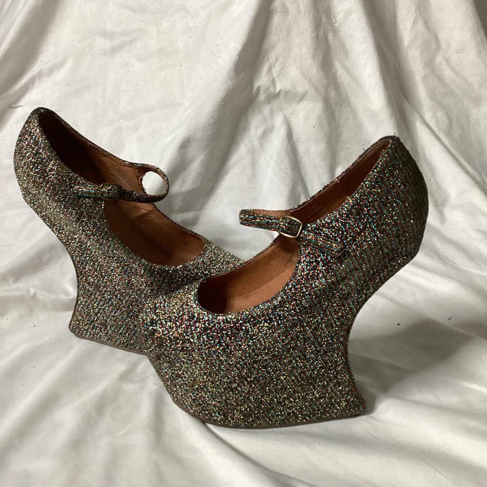 Metallic Mary Jane Platforms